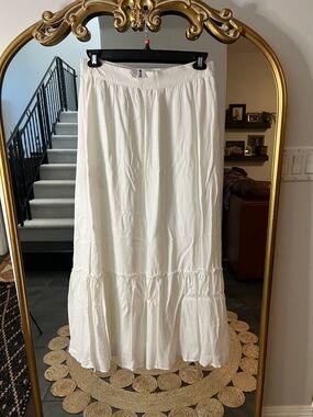 Splendid White Maxi Tiered Skirt